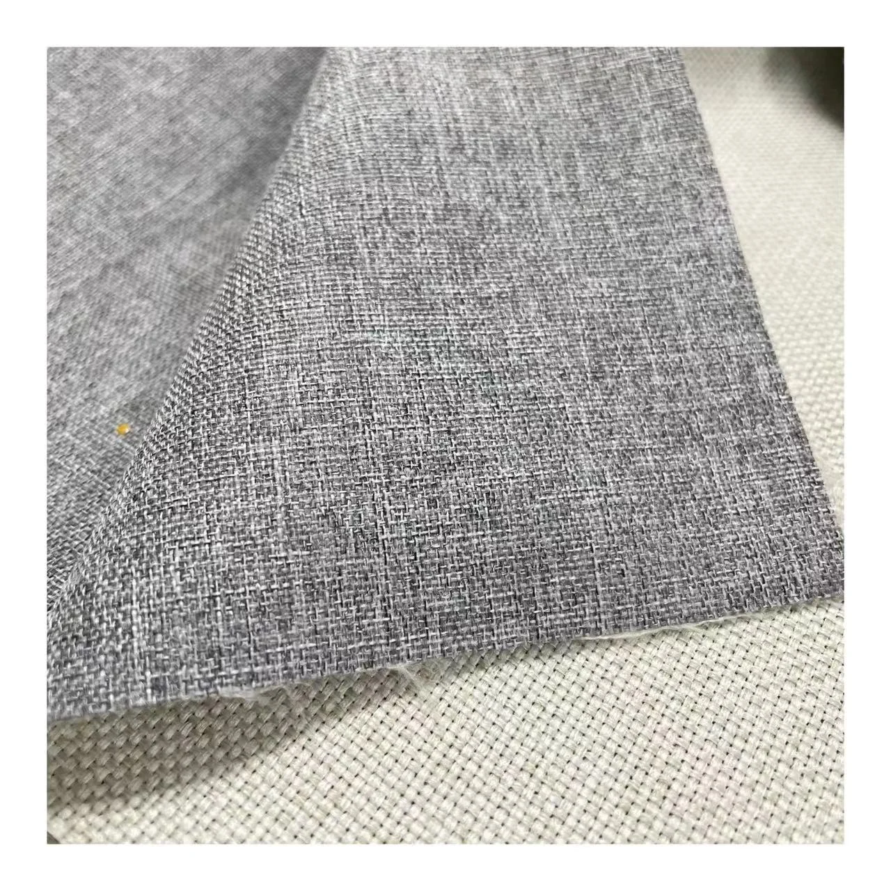 Factory New Developed Super Soft Blackout Fabric Two Side Textured Linen Polyester 100% Blackout Curtain