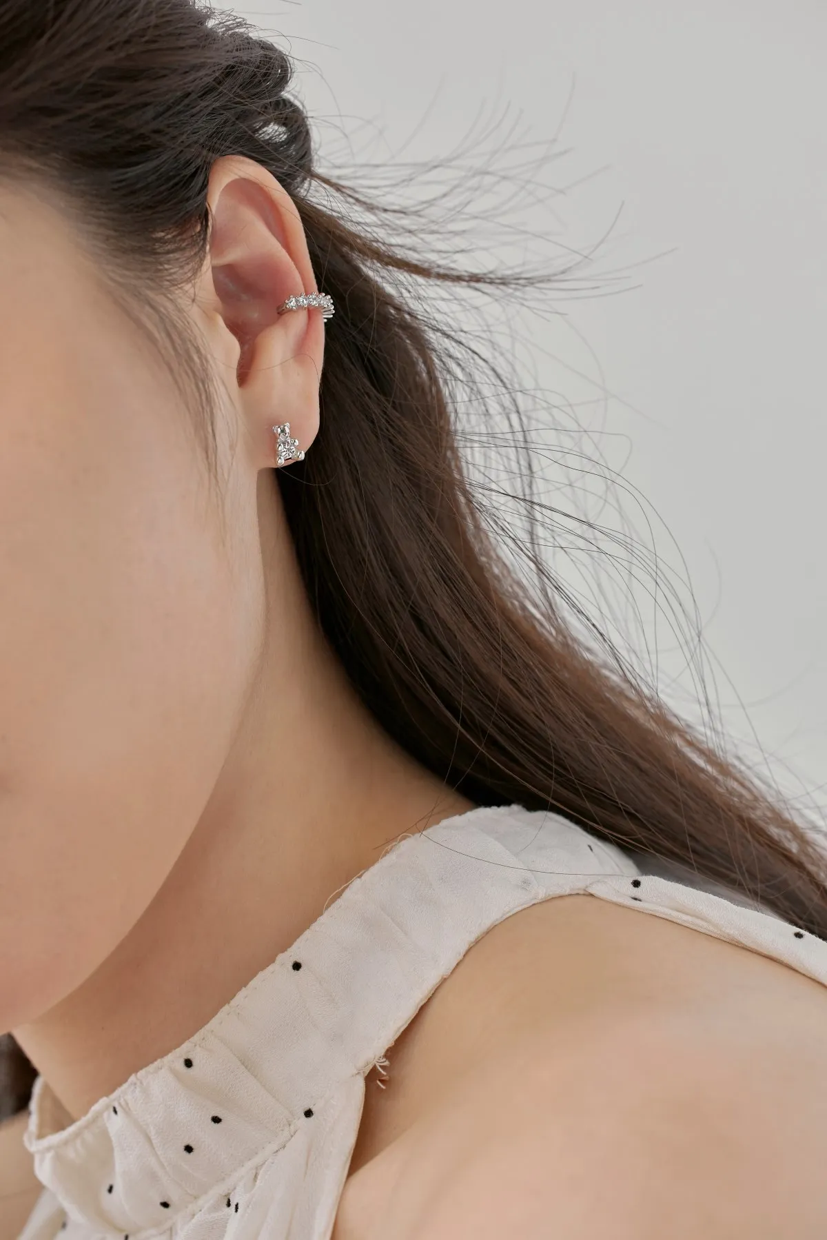 KAKODIY Cute Style Pearl 18K Gold Plated Teddy 925 Sterling Silver Earrings Zircon Cube Zircon Bear Stud Women's Earrings detail 2
