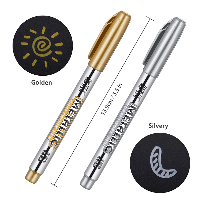 Buy Wholesale China 12pcs Silver And Gold Metallic Craftwork Pen For Diy  Glass Wood Fabric Plastic Ceramic Marker & Metallic Pen at USD 1.7