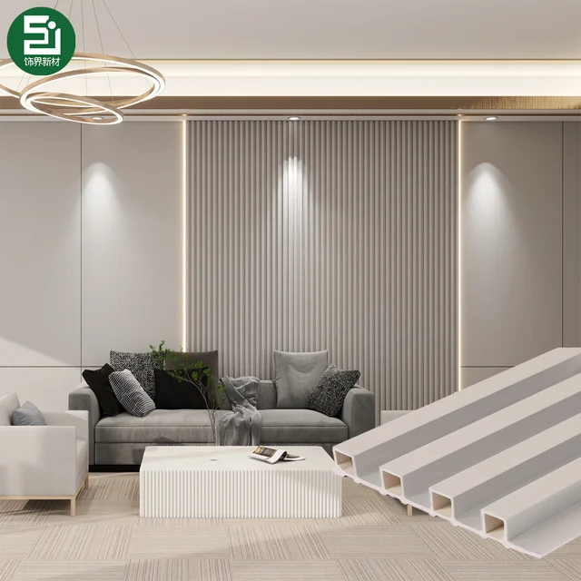 Anti-Static WPC Wall Panel for Indoor Decoration PVC Interior Panel with Fluted Design Graphic Design Solution Product