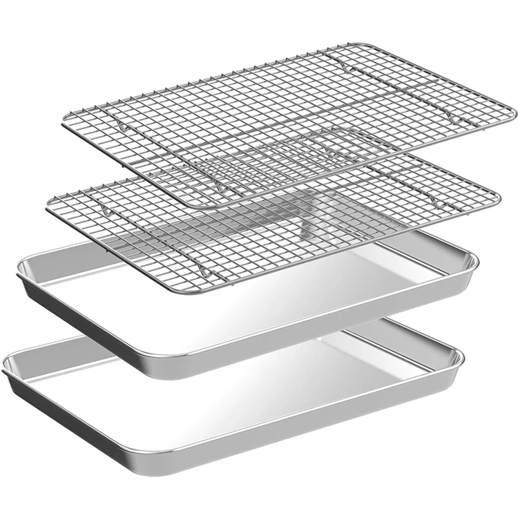 Baking Rack Stack Baking Sheet with Rack Set Nonstick Stainless Steel Baking Pan and ...