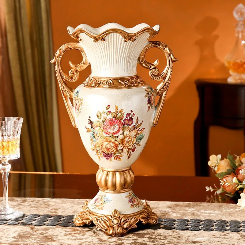 Victorian Resin Amphora Vase For Home & Wedding Decor - Oem