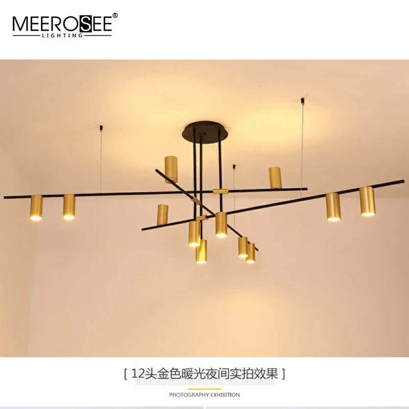 MEEROSEE Hotel Project Unique Design Pendant Light High Ceiling Track Light Chandelier for Shopping Mall MD86743