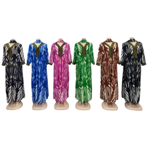 Wholesale New Fashion Printed Elegant Loose African Muslim Women Plus Size Robe Dress
