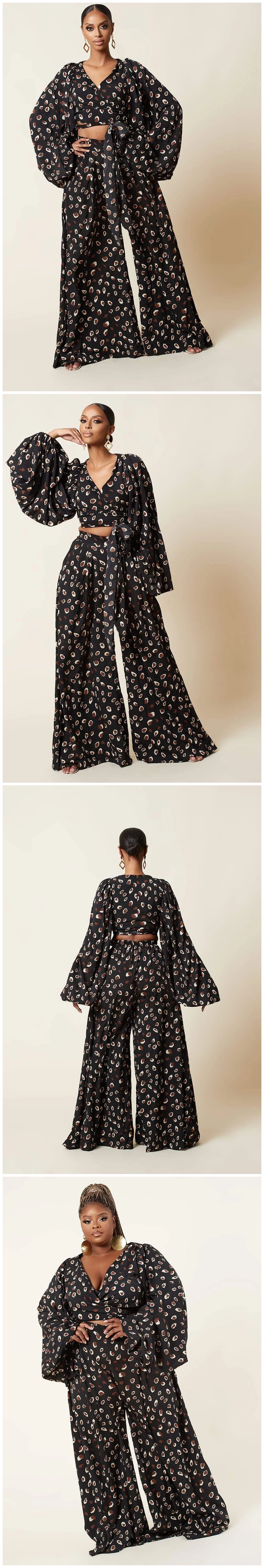 Plus Size Women Silk Palazzo Loose 