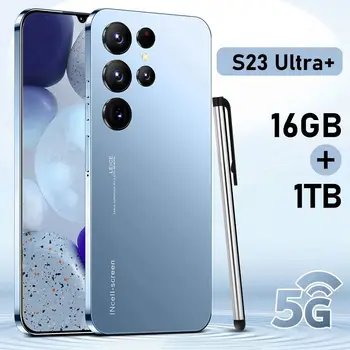S23+ ULTRA 16GB+512 48MP+100 7300mAh Smartphones Phones Cheap Unlocked Android 11 Cell Phone Smart Dual Sim  5G