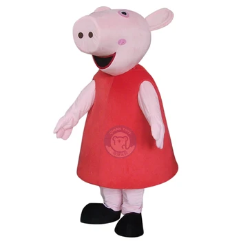 Qiman Custom Adult Size Pink Pig Plush Cartoon Mascot Costume For Sale