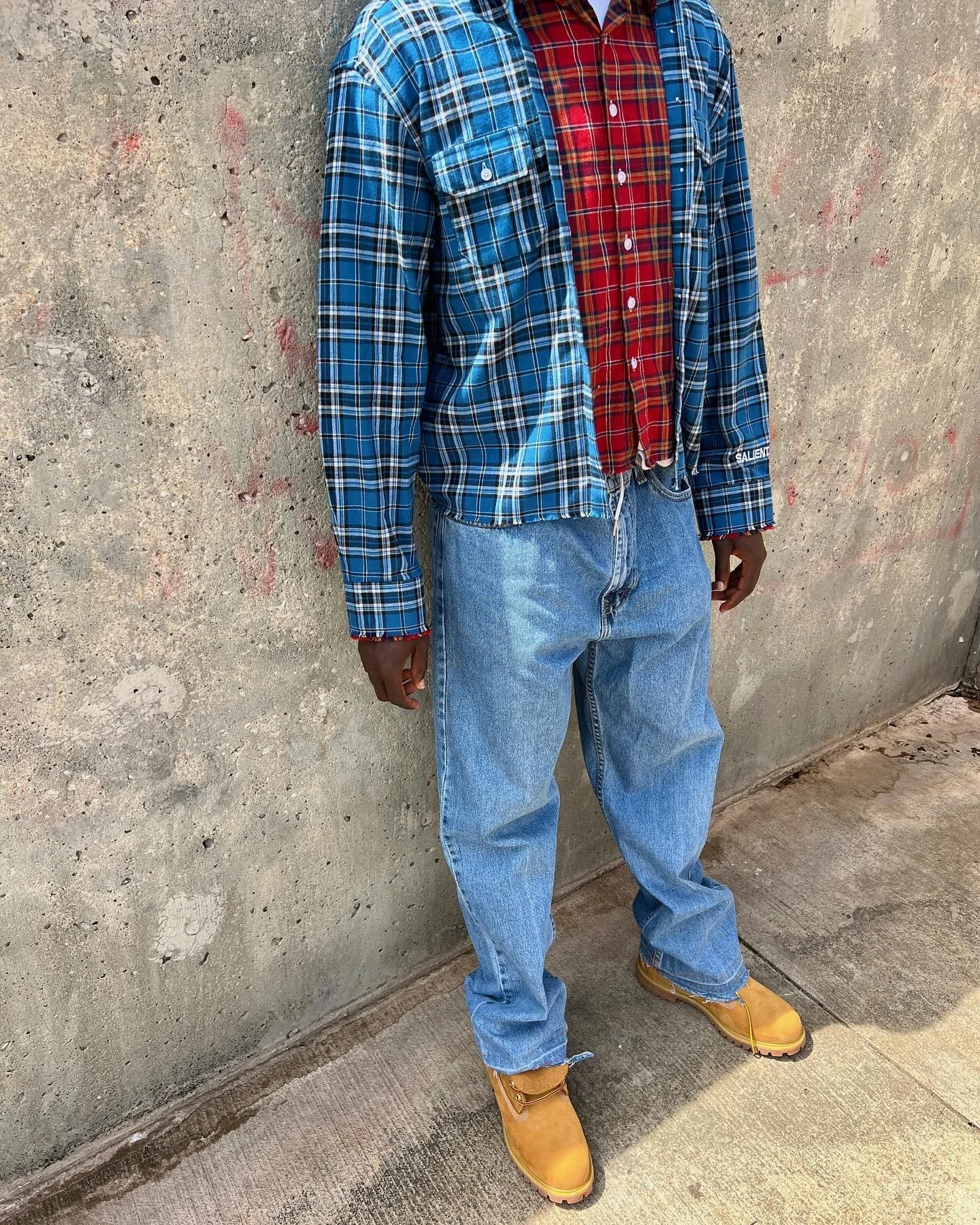 Custom High Quality T-shirts Boxy Oversized Drop Shoulder Long Sleeve Vintage Button up Double Layer Plaid Flannel Shirt for Men gallery 2