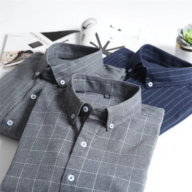 New arrival plus size custom  casual oversize pour hommes men's long sleeve plaid shirts