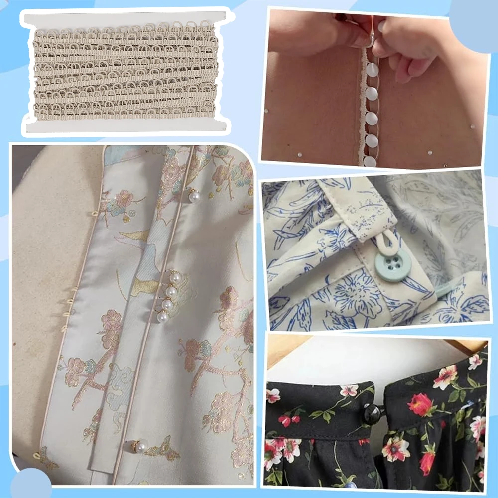 Elasticated Button Loop Wedding Dress Button Loops Braid Trims for Costume Crafts and Sewing Elastic Accessory