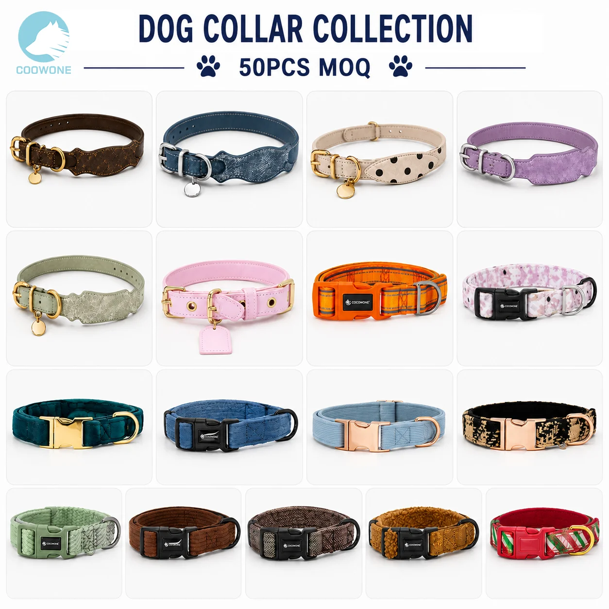 Wholesale Custom Leather Dog Collar & Leash Set | OEM | coowone Hbc85a97d180548ad9b80966ee6712b9aW