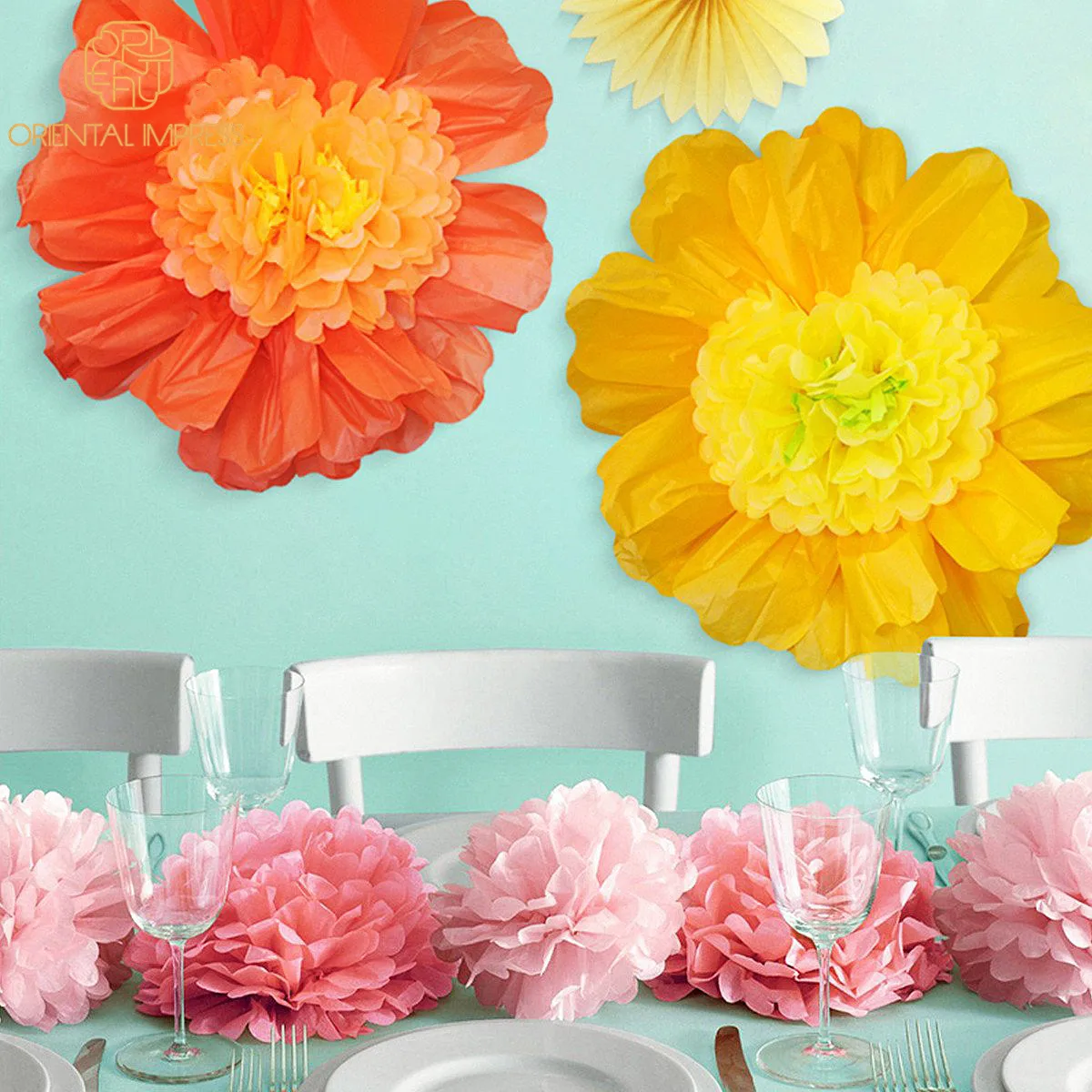 Extra Large Tissue Flowers Backdrop Birthday Wedding Party Paper Flower