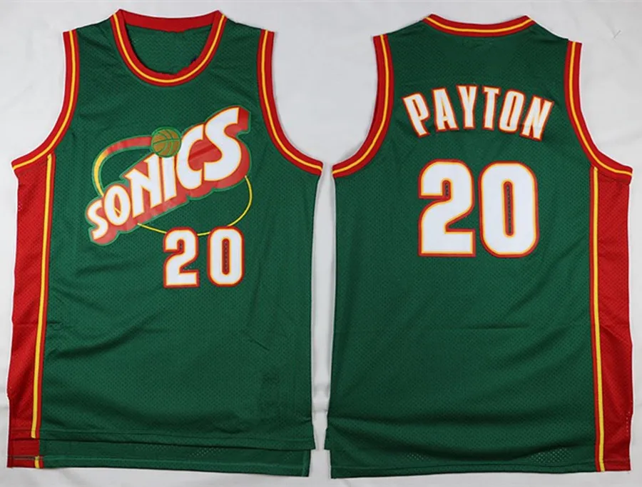 NBA_ Men Vintage Basketball Mitchell and Ness Shawn Kemp Jersey 40 Gary  Payton 20 Kevin Durant 35 Team Black Green White Red Ye''nba''jerseys 