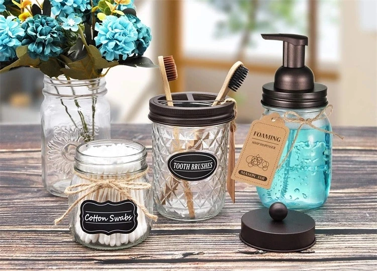 Wholesale Black Mason Jar Lid Foaming Soap Pump Dispenser Stainless