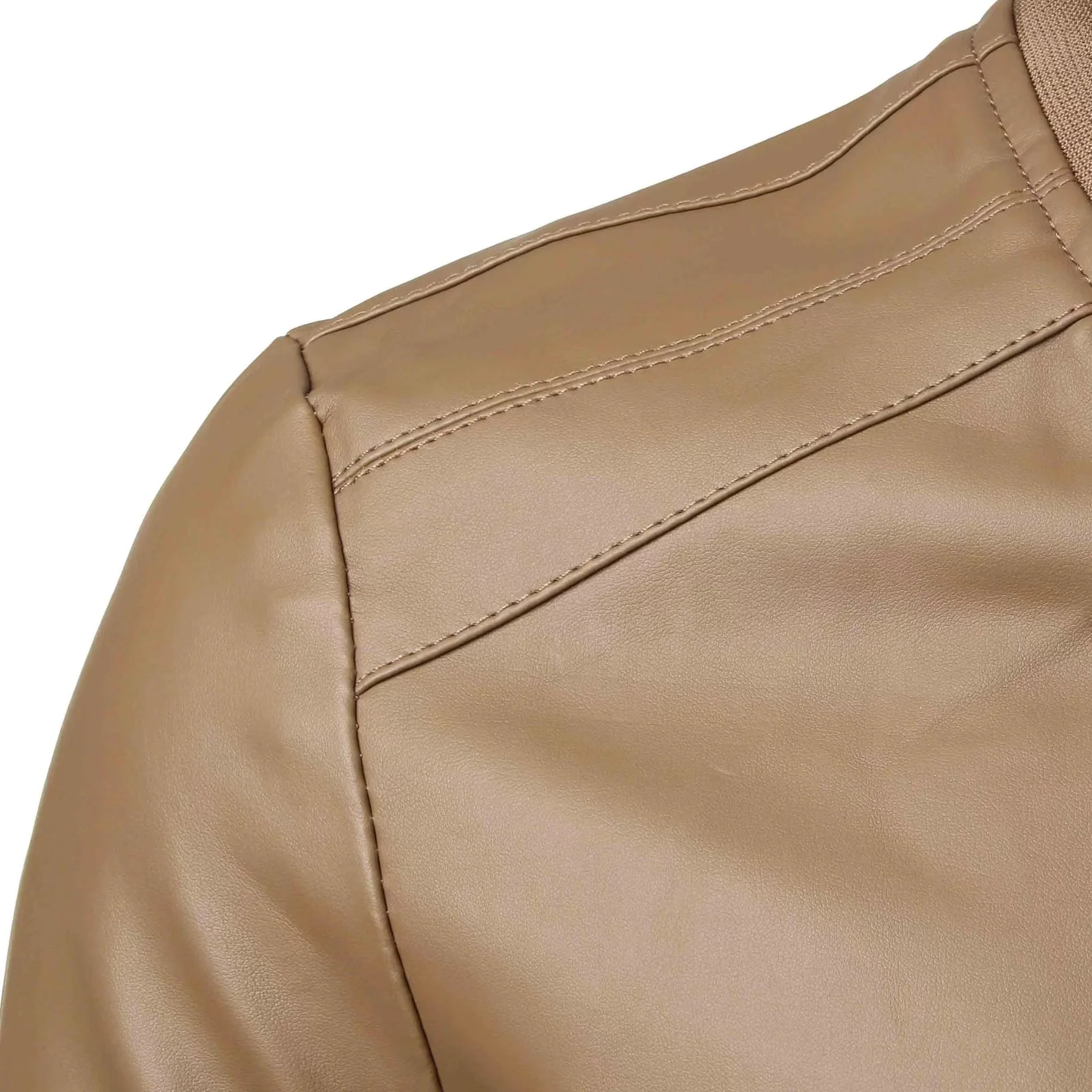 Men's Genuine Leather Biker Jacket Distressed Lambskin Coat_voghion.com