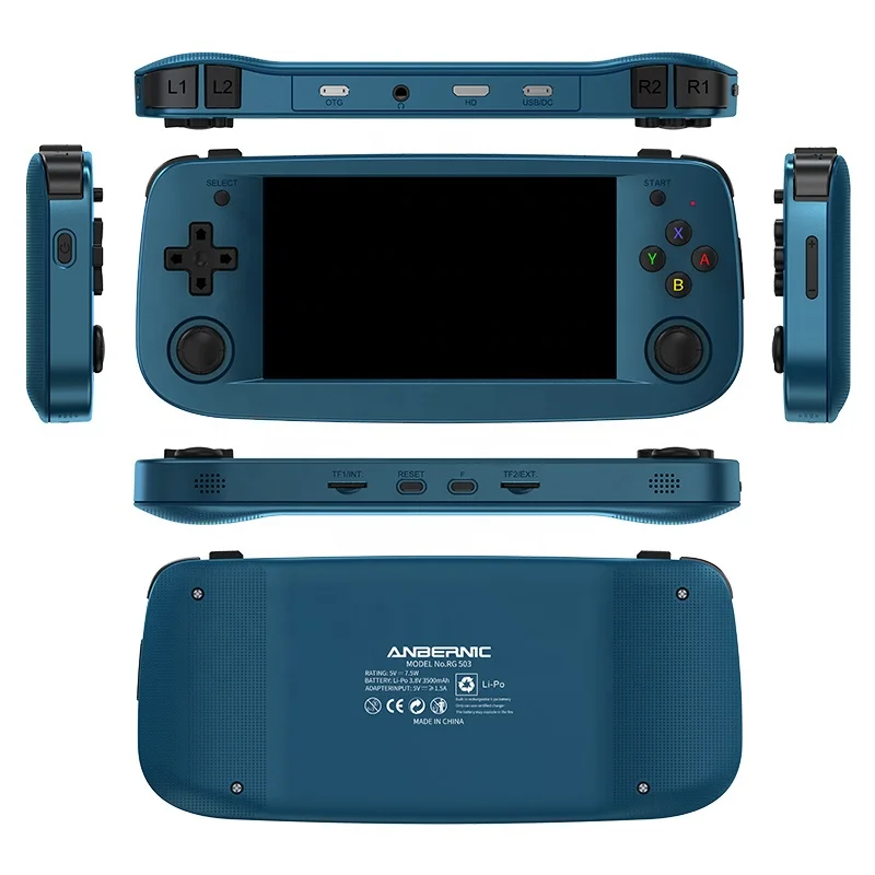 Anbernic-consola de juegos portátil RG503, pantalla de 4,95