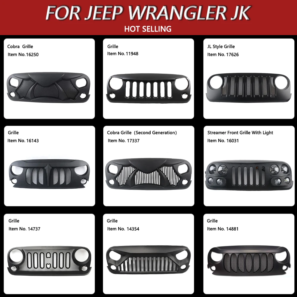 Maiker Cobra Front Grill(Second Generation) For Jeep Wrangelr JK Accessories