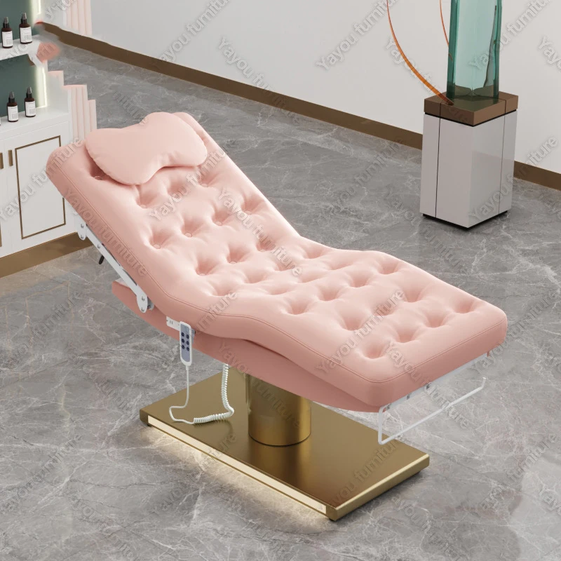 Luxury Modern Pink Massage Table Cosmetic Spa Bed Electric 4 Motor Facial Beauty Salon Lash Bed