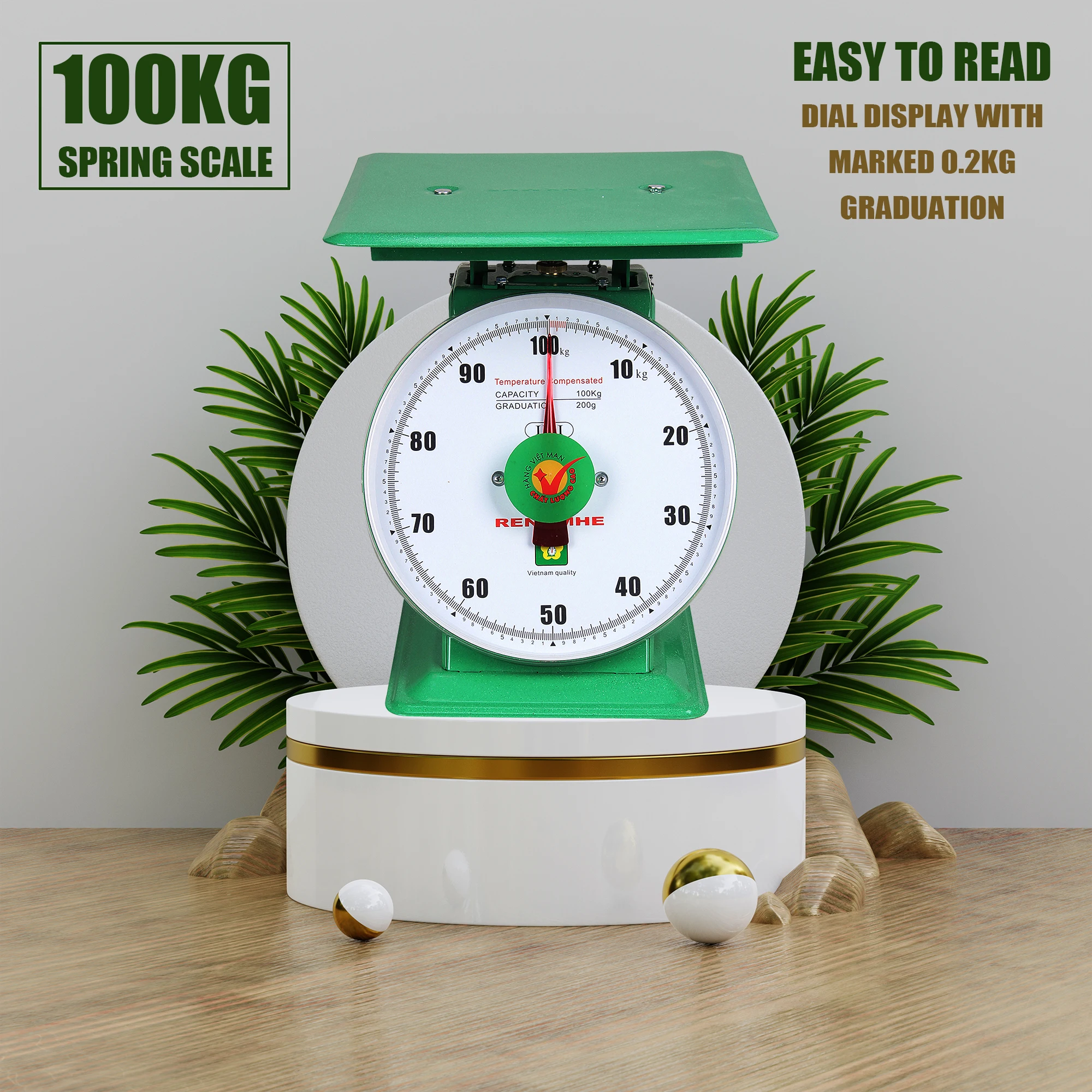 Commercial Mechanical Dial Spring Scale Kitchen Supplies Scale with Platform 100kgs