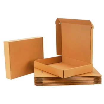 Customized folding box corrugated cardboard box kraft paper packaging express delivery box clothing T-shirt