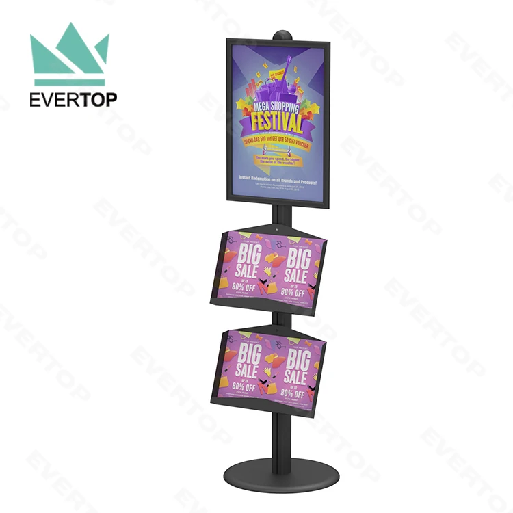Free Standing Floor Brochure Stand, Floor Standing Brochure Holder, Free Standing Brochure Rack
