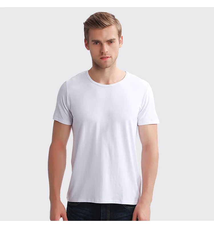 High Quality White Blank Organic Bamboo T-shirt - Buy Bamboo T-shirt ...