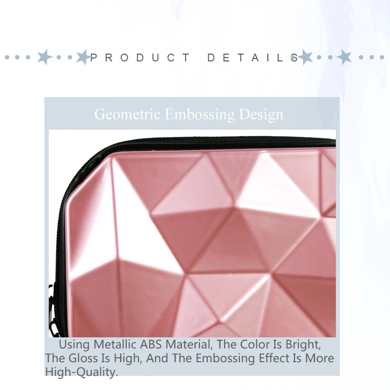 Custom Logo Portable Cosmetic Packaging Boxes Waterproof Carrying Cosmetic Bags Cases Hard ABS Case supplier