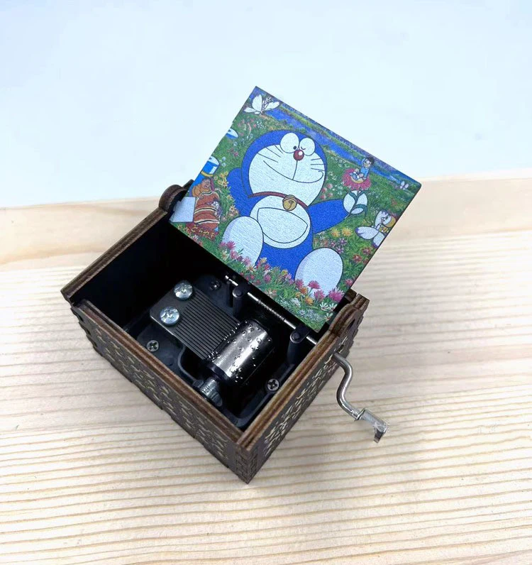 Doraemon Wooden Hand-Cranked Music Box - Gift & Ornament
