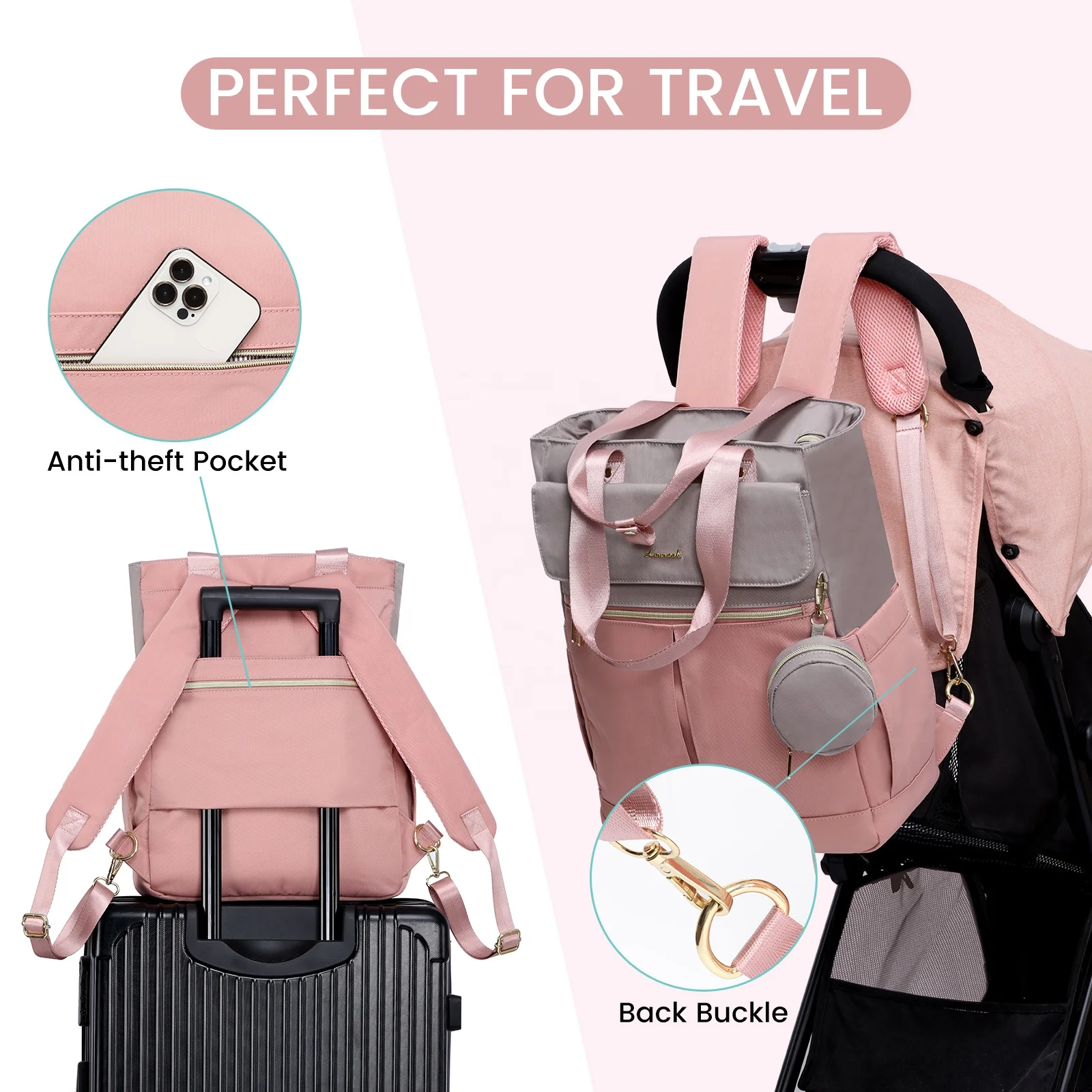 Wholesale LOVEVOOK Multifunctional Custom Baby Diaper Bag Backpack for Mom  Dad Large Travel Diaper Tote Baby Bags