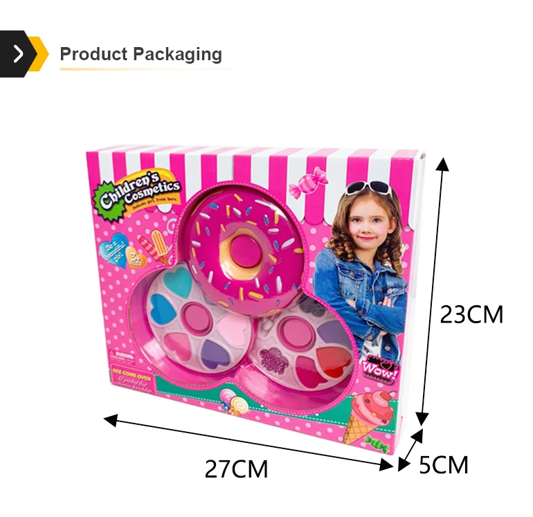 Donut Kids Cosmetics Games Kit Dressing Make Up Plastic Toy Makeup Set