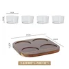 Glass fruit plates * 4 [without lids] Four-compartment tray