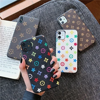Luxury Leather Back Cover Fashion Phone Case With Classic Designs For Iphone 12 12 Pro 12 Pro Max