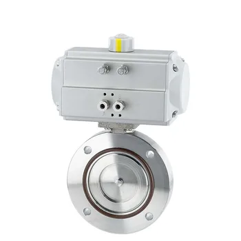 Pneumatic high vacuum negative pressure butterfly valve GID stainless steel 304/WCB carbon steel flange installation