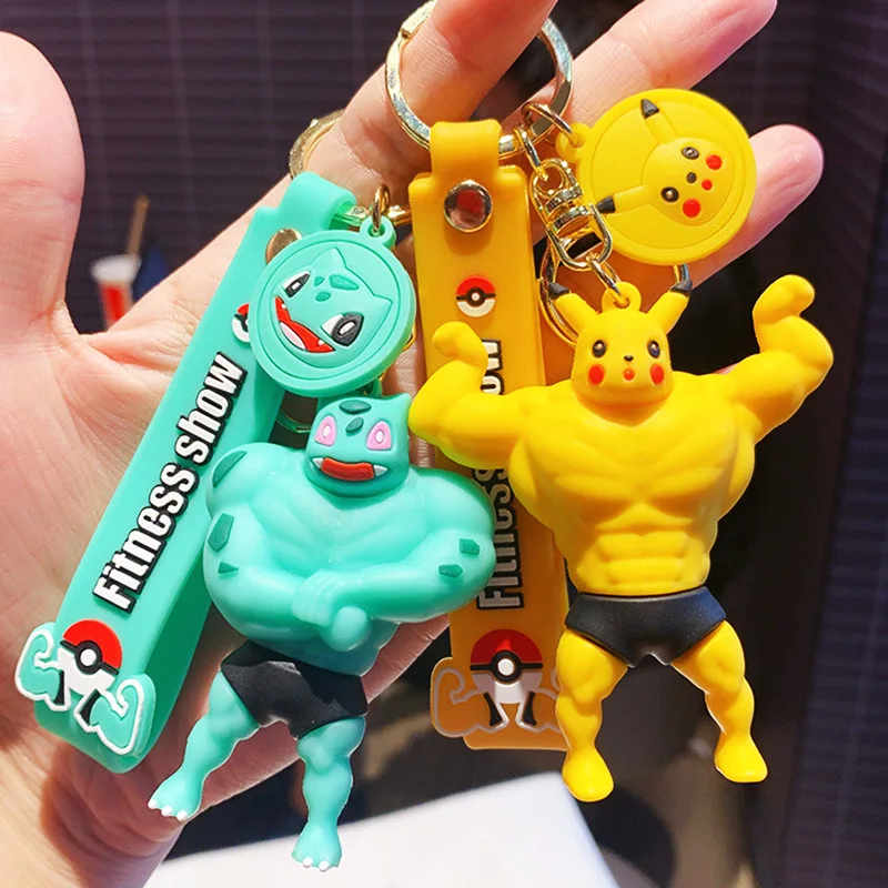 卸売日本アニメPVCマッスルピカチュウキーホルダーサイダック