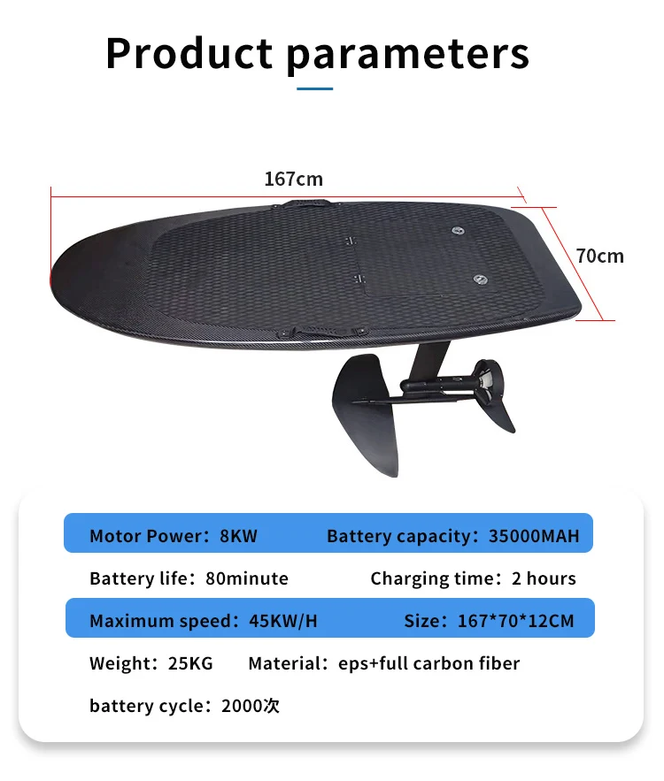 New Carbon Fiber Suspension Electric Hydrofoil Surfboard Electric