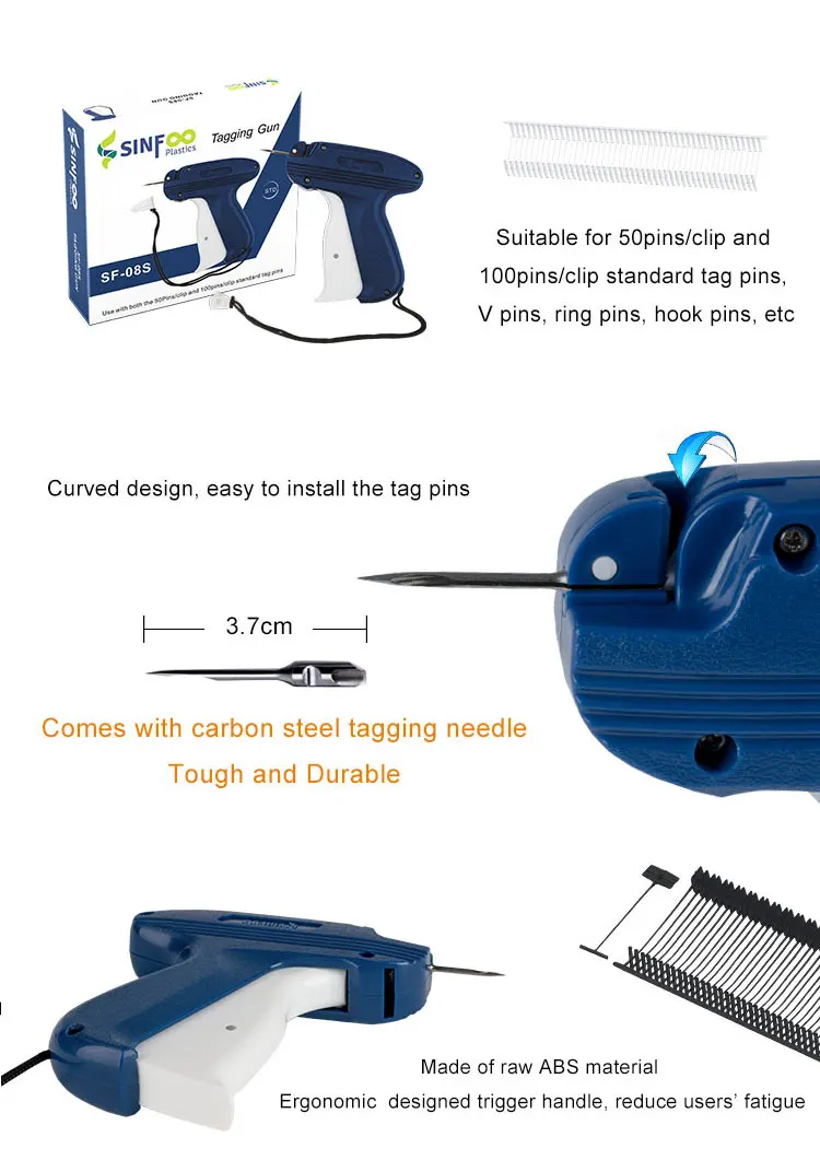 08s Plastic Hang Tag Pistolet Detiquettes Standard Pin Attaching Tag