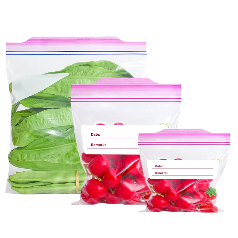 Reusable Double Zipper Bags, Food Storage Bags, Leak-proof Freezer