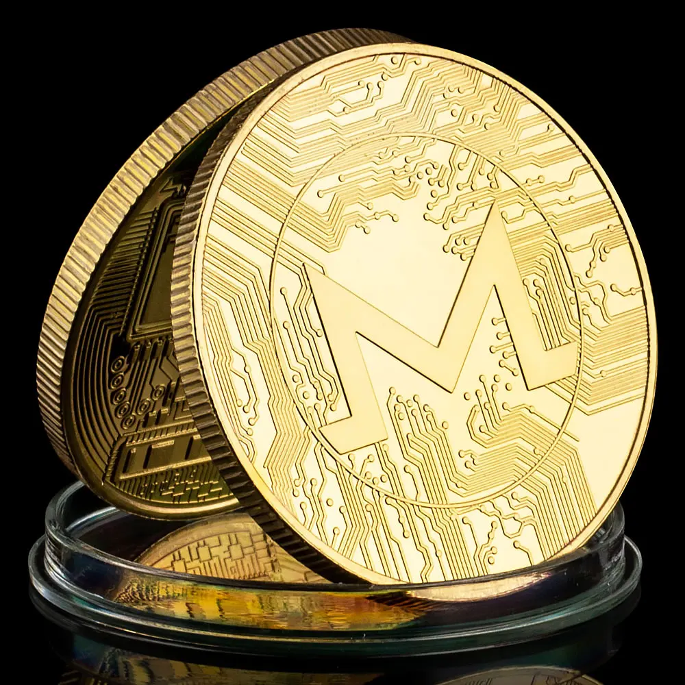 Hot Sale Monero Physical Coin Gold Plated 3D Metal Commemorative Souvenir  Coin for Fans or Collection