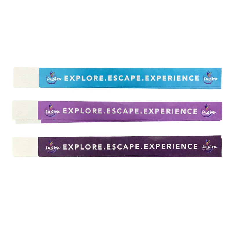 Fast Shipping One Time Use Waterproof Paper Wristbands for Events Rfid Tyvek Wristband With Logo Custom
