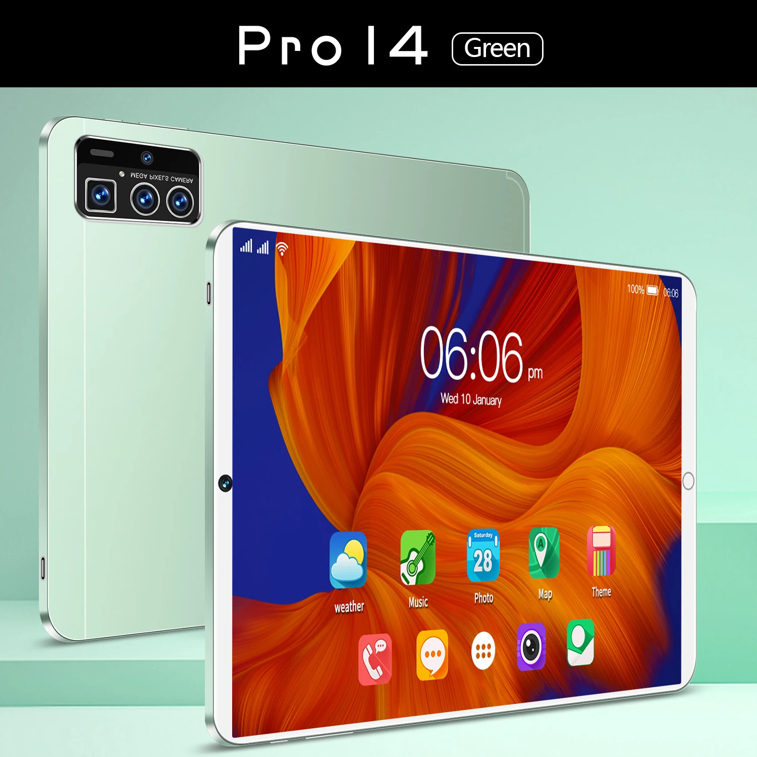 16GB+1TB Dual SIM Android Tablet 10.1 Inch Pro 14 Brand Educational Phone Call Feature