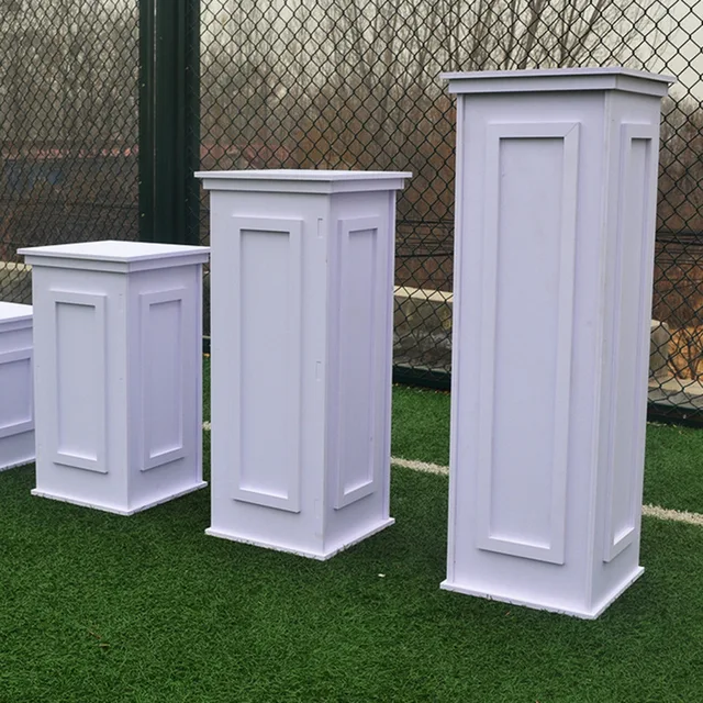 New PVC 40CM Wedding square Column Wooden Roman Columns Wedding Road Guide Props