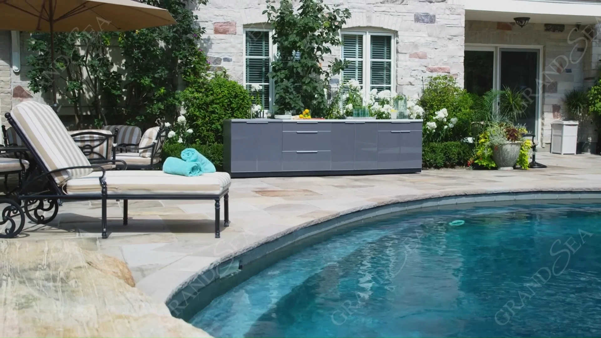 304 Stainless Steel Outdoor Kitchen Island With Kitchen Sink