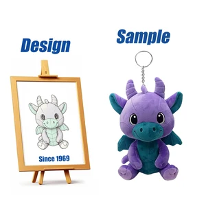 Shengye Factory Custom Cartoon Cute Purple Dragon Dinosaur Plush Key Chain Doll Stuffed Anime Plush Bag Pendant Keyring Keychain