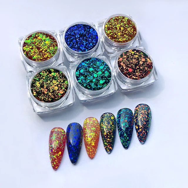mixed sizes multi colorful onion glitter powder for nails shop