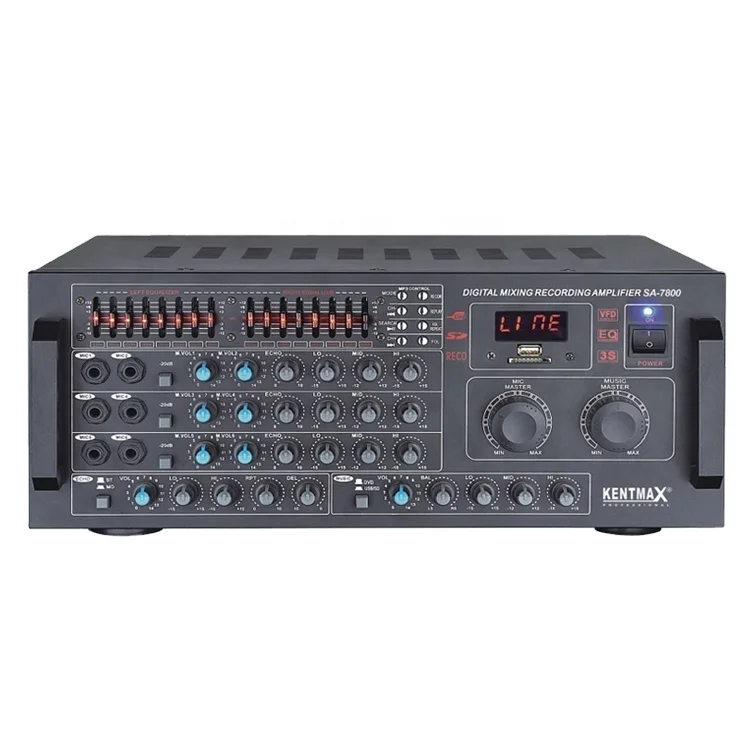 LED Display Digital Audio AMP  Audio Controller Table 2 Channel With USB SD Input Power Mixer Amplifier