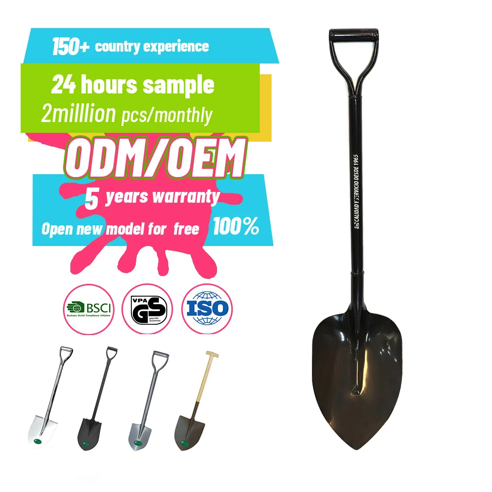 Wholesale Farming Tools Agricultural Point Metal Spade Steel Shovel with Metal Y Grip