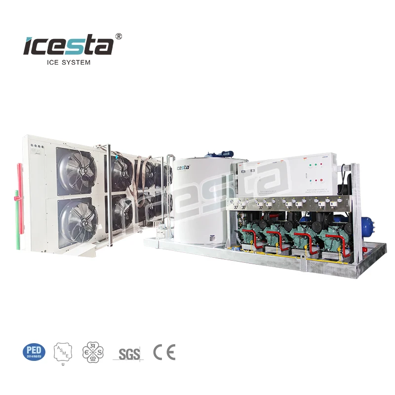 Customized ICESTA Automatic High Productivity Long Service Life 30T 40 Tons Industrial Ice Flake Making Machine for Fish