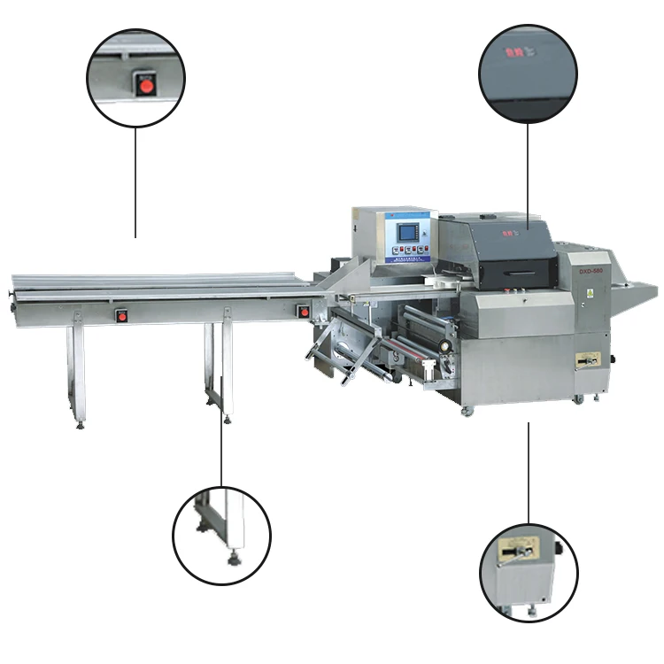 Oreo Filling Machine Horizontal Automatic Pillow Flow Packing Machine Sugar/ Biscuits ...