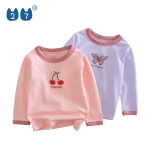 Breathable Fall Style Girls T Shirt Cotton Long Sleeve Kids Clothing Baby Girls' T-Shirts