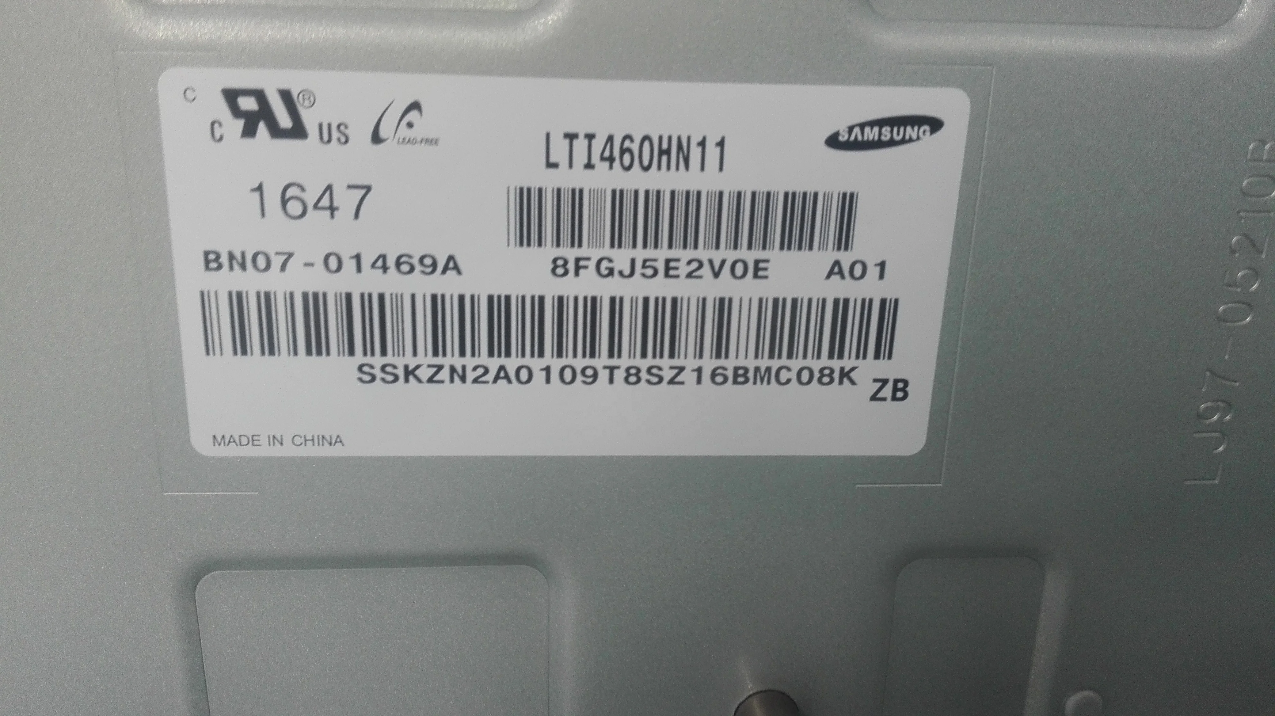 Samsung 46インチLCDパネル LTI460HN11 Aグレード 動画壁用 500nit 44%ハゼ